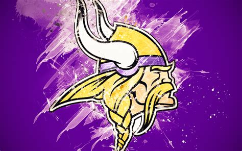 Download Wallpapers Minnesota Vikings 4k Logo Grunge Art American