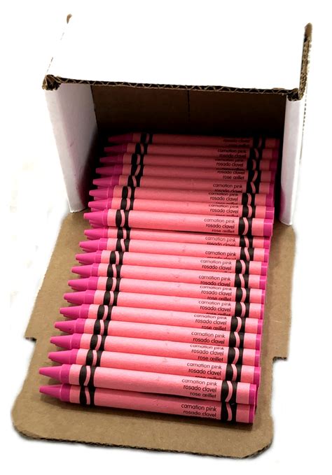 50 Pink Crayons Bulk Single Color Crayon Refill Regular Size 516