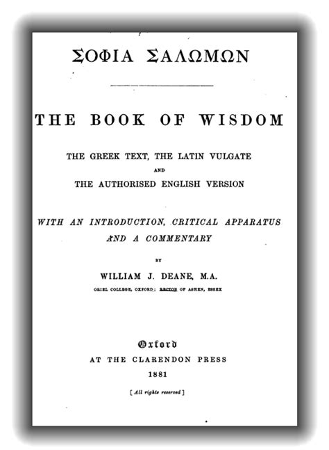 The Book Shelf The Apocryphal Wisdom Of Solomon By William R Churton 1884
