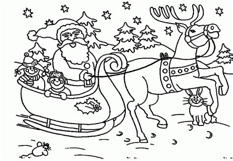 Santa And Reindeer Coloring Pages Printable - Coloring Home