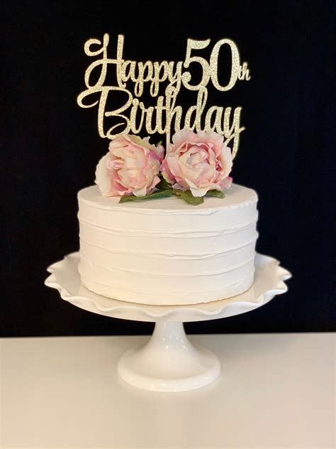 Happy 50th Birthday Cake Topper Etsy Australia