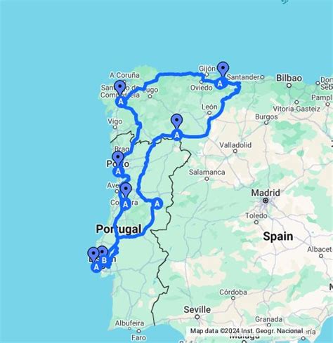 Portugal and Spain - Google My Maps