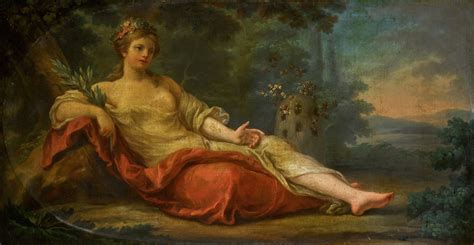 The Goddess Melissa Reclining By A Beehive In A Landscape By French