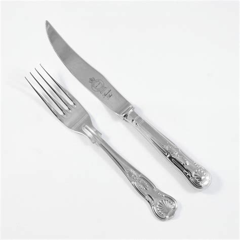 Kings Pattern Steak Knife And Fork Made In Sheffield England Stainless
