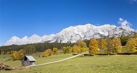 Autumn View Of Dachstein Massif In Austria Stock Image Image Of