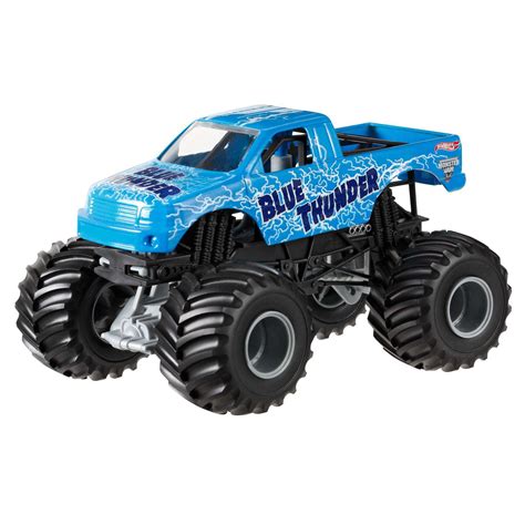 Hot Wheels Monster Jam Blue Thunder Die Cast Vehicle 124 Scale
