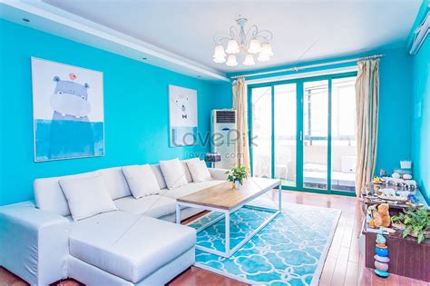 Mana gaya hidup kegemaran anda? Ruang Tamu Biru Turquoise | Desainrumahid.com