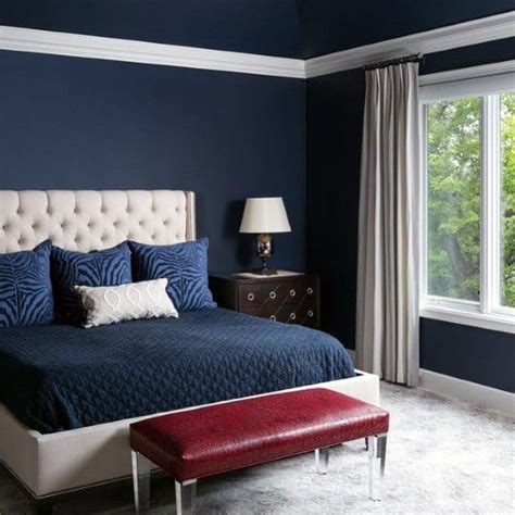 So bedroom dã©cor and walls with soothing and cooling colors will have a pleasant effect. Top 50 Best Navy Blue Bedroom Design Ideas - Calming Wall ...