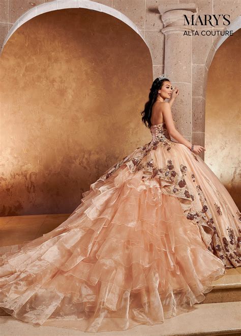 Sequin Strapless Quinceanera Dress By Alta Couture Mq3052 Quinceanera Dresses Gold Champagne