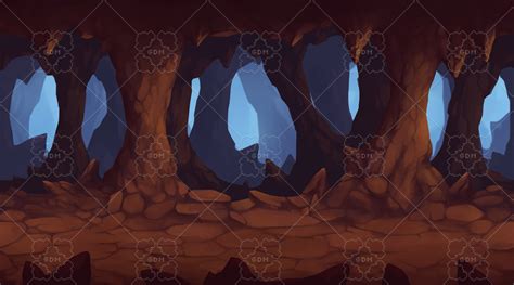 2d Cave Parallax Background Gamedev Market