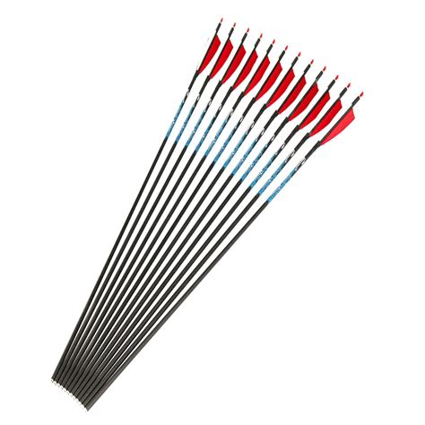 12pcs Pure Carbon Arrow Shafts Spine340400500 3k Weave Id62mm Pin