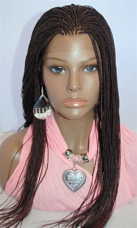 Let's discover how to make a lace front wig together with us! Braided Lace Front Wig Micro Braids Color 99J in 20 Inches ...