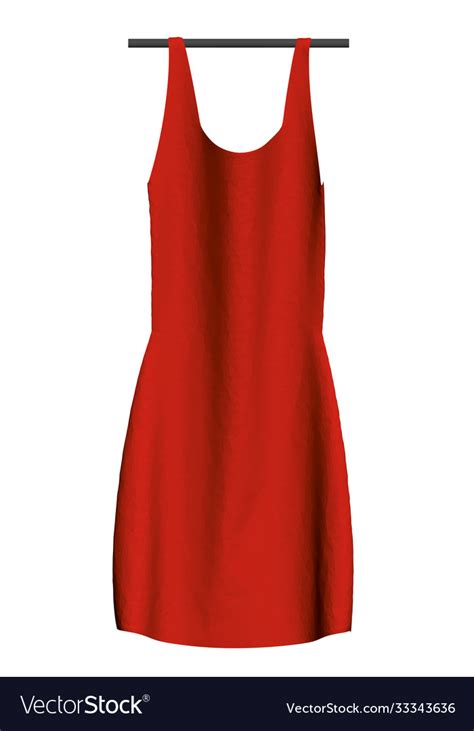 low poly red dress hanging from a hanger front vector image