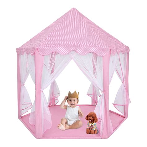 Odomy Hexagonal Princess Tent Castle Large Kids Play House With Star