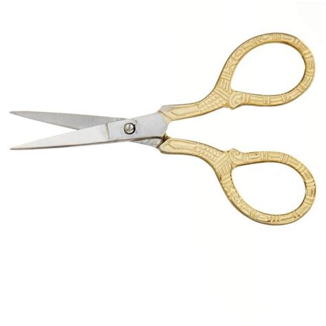 Birch Scissors Fancy Handle Gold 100mm Gold