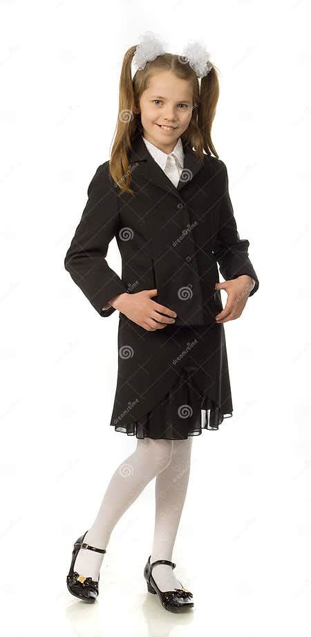 The Cherry Girl In A School Uniform Stock Photo Image Of Childhood