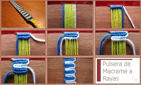 Manoletinas las señoritas de avignon (proceso). Como hacer una Pulsera de Rayas de Macrame