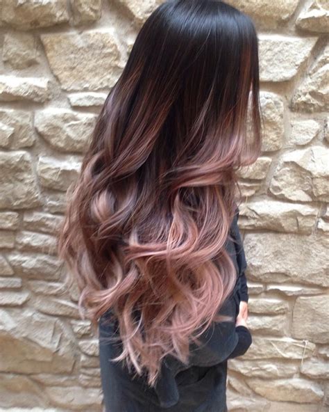 un balayage ombré rose gold gold hair colors hair color long hair styles