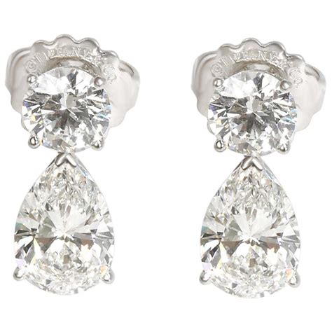 Tiffany And Co Diamond Teardrop Earring In Platinum Gia Certified 669 Carat For Sale At 1stdibs