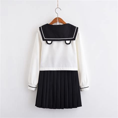 Japanese Style Jk Uniform Sailor Sweet Cute Panda Embroidery School
