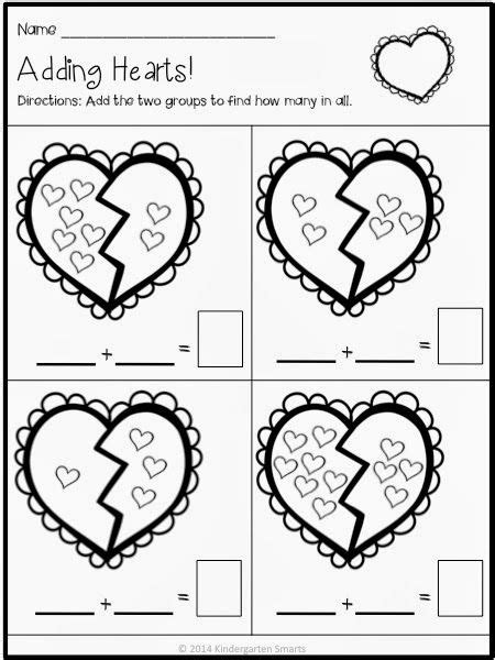 Valentines Day Math Printable Worksheets Freebie Kindergarten Fun