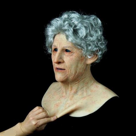 Lifelike Grandma Soft Lifelike Skin Silicone Mask Age Spots Realistic