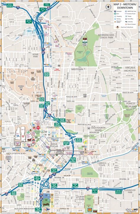 Detailed Map Of Downtown Atlanta