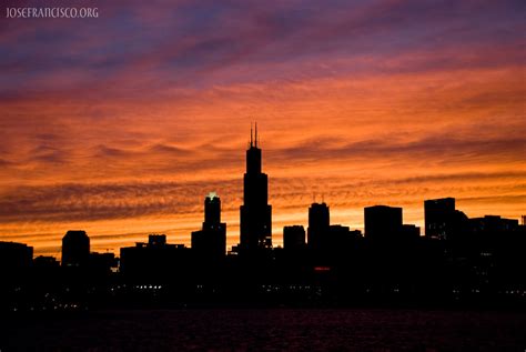 Chicago Skyline After Sunset Image Taken From The Adler Pl Flickr