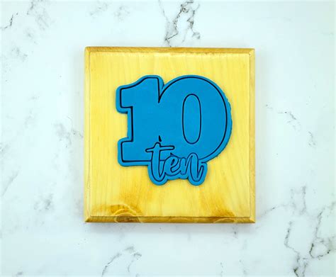 Number Ten Cookie Cutter 2 Piece Etsy