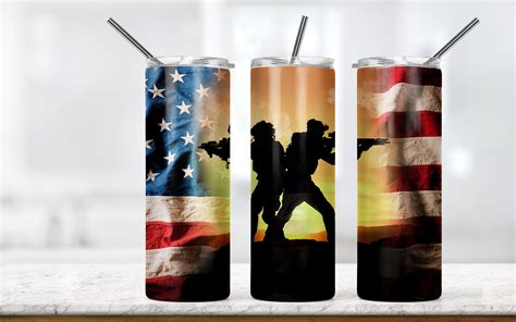 Veteran Military Tumbler Sublimation Graphic By Army Custom · Creative