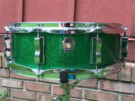 Ludwig 5x14 Classic Birch Snare Drum Green Sparkle Reverb
