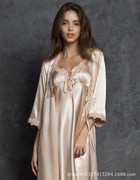2020 Women Sexy V Neck Silk Satin Night Dress Long Sleeveless Nighties