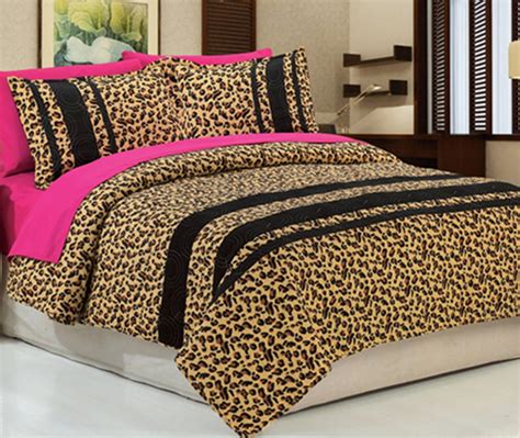 7pc Golden Leopard Bedspread 100 Cotton Queen With