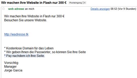 Die kaufverträge für kleingärten können hallo, ich würde gern einen garten pachten, muss dafür allerdings das gartenhaus käuflich erwerben. Spam eMail des Tages - Von "Jorge Garcia" | CONVICTORIUS