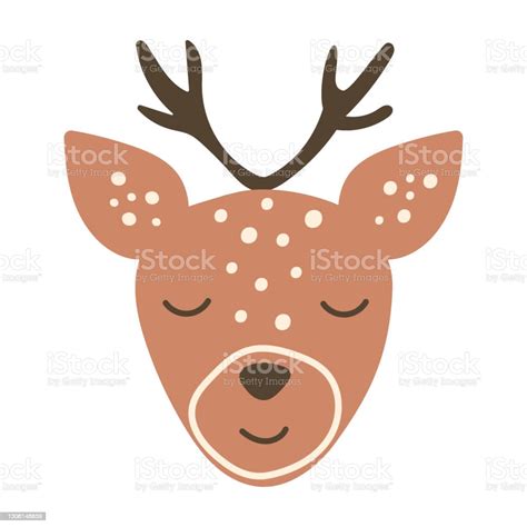 Cute Baby Deer Face Vector Illustration Stock Illustration Download