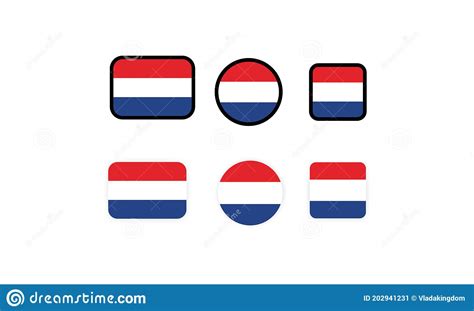 Vlaggen Van Nederland Nationale Nederlandse Vlag Vectorillustratie