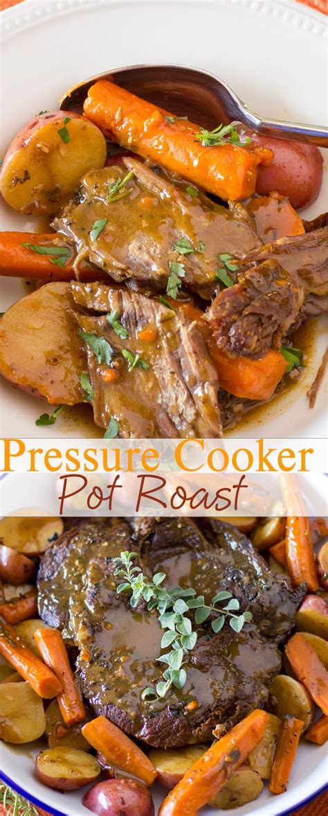 Place carrots in a steamer basket on top of meat and potatoes. Simple Pressure Cooker Pot Roast | Recipe | Pressure ...