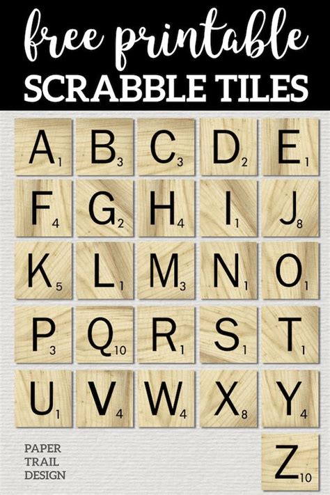 Alphabet bingo printable game for kindergartners. Free Printable Scrabble Letter Tiles Sign | Paper Trail ...