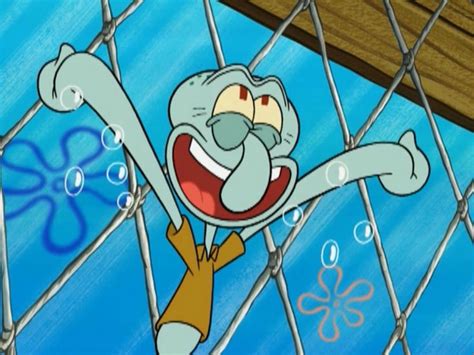 This Is Probably The Only Photo That Squidward Is Actually Happy In