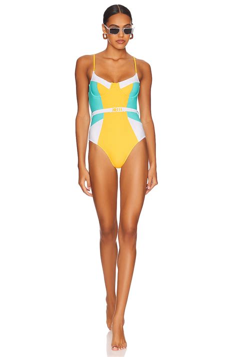 solid and striped the spencer one piece in solid colorblock revolve