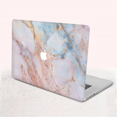 Light Blue Marble Laptop Case Rock Texture Case For Macbook Etsy