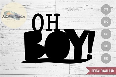 Oh Boy Baby Shower Svg Baby Boy Svg Cake Topper Svg File Etsy