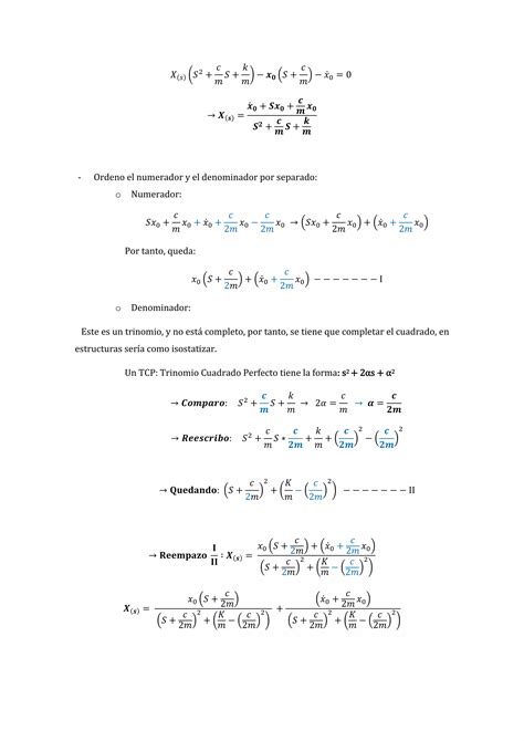 Solución De Ecuaciones Diferenciales De Los Distintos Sistemas Vibratorios Por La Transformada