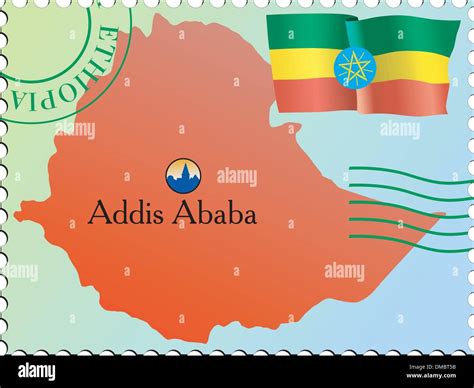 Addis Ababa Capital Of Ethiopia Vector Stamp Stock Vector Image
