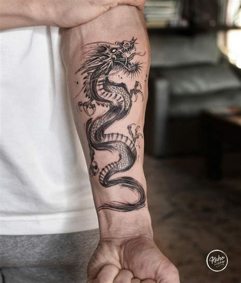 Forearm Dragon Tattoo Designs For Men Photos