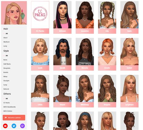 Sims 4 Cc Hair Female Maxis Match 2024 Hairstyles Ideas