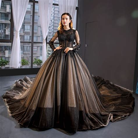 Luxury Gorgeous Black Prom Dresses 2019 A Line Princess Scoop Neck