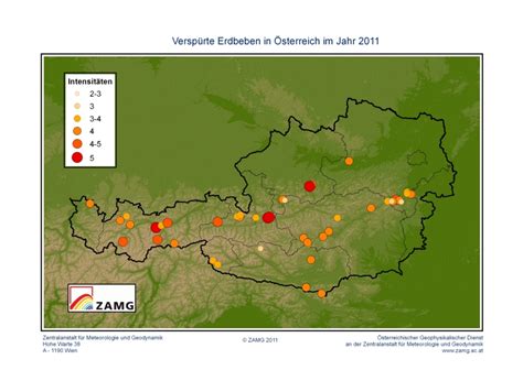 Erdbeben war bis nach wien zu spüren. Jahresrückblick - Erdbeben in Österreich im Jahr 2011 ...