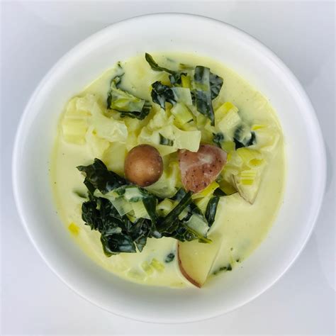Leek And Potato Soup With Kale And Cauliflower Delishably