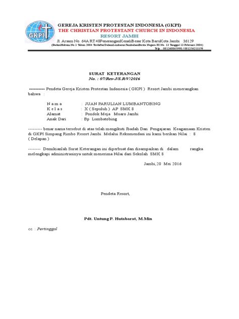 Sayangnya, meskipun begitu tetap saja masih banyak yang nggak tahu bagaimana cara membuatnya. Contoh Kop Surat Gereja Hkbp - Contoh Kop Surat
